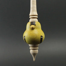 Load image into Gallery viewer, Bird bead spindle in hand dyed maple and curly maple