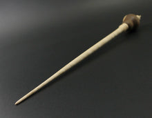 Load image into Gallery viewer, Bird bead spindle in walnut and curly maple