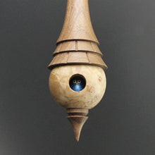 Load image into Gallery viewer, Birdhouse spindle in maple burl and walnut