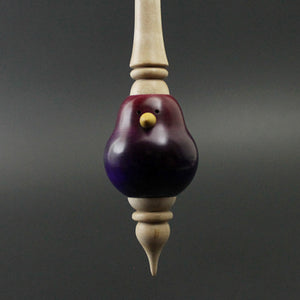 Bird bead spindle in hand dyed curly maple and curly maple