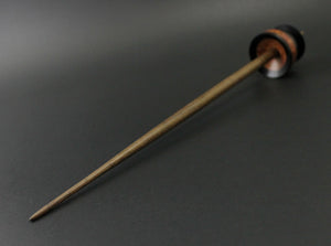 Teacup spindle in Indian ebony, hand dyed maple burl, and walnut