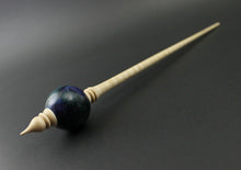 Load image into Gallery viewer, Bead spindle in hand dyed maple burl and curly maple