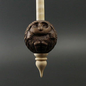 Hedgehog bead spindle in walnut and curly maple(<font color="red"<b>RESERVED</b></font> for Joanna)
