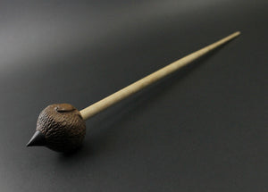 Sheep support spindle in walnut and curly maple