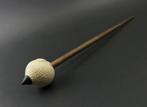 Sheep support spindle in holly and walnut