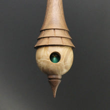 Load image into Gallery viewer, Birdhouse spindle in maple burl and walnut (&lt;font color=&quot;red&quot;&lt;b&gt;RESERVED&lt;/b&gt;&lt;/font&gt; for Linda)
