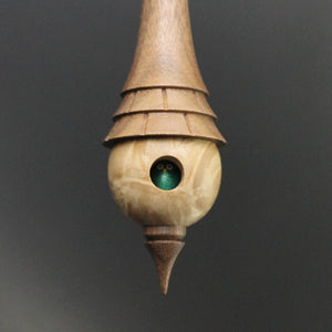 Birdhouse spindle in maple burl and walnut (<font color="red"<b>RESERVED</b></font> for Linda)