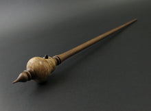 Load image into Gallery viewer, Bird bead spindle in maple burl and walnut