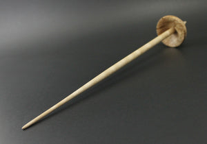 Tibetan style spindle in maple burl and curly maple
