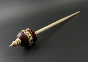 Cauldron spindle in padauk, holly, and curly maple