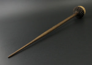 Acorn support spindle in Karelian birch and walnut