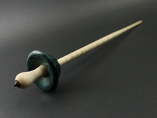 Load image into Gallery viewer, Mushroom support spindle in hand dyed maple burl and curly maple