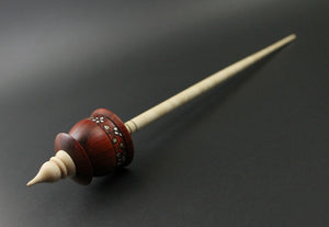 Teacup spindle in redheart and curly maple