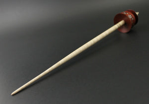 Teacup spindle in redheart and curly maple