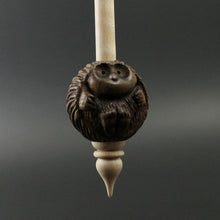 Load image into Gallery viewer, Hedgehog bead spindle in walnut and curly maple
