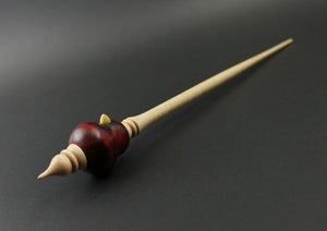 Bird bead spindle in hand dyed maple and curly maple