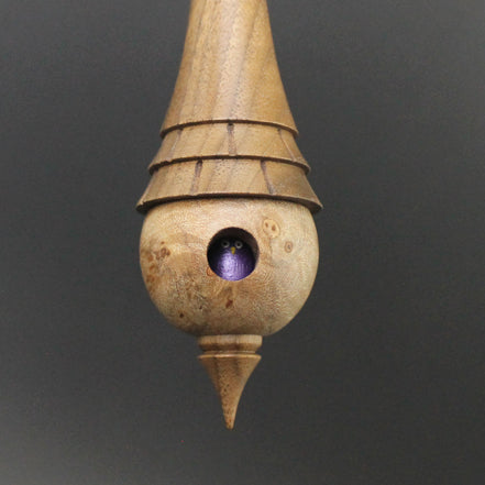 Birdhouse spindle in maple burl and walnut  (<font color=