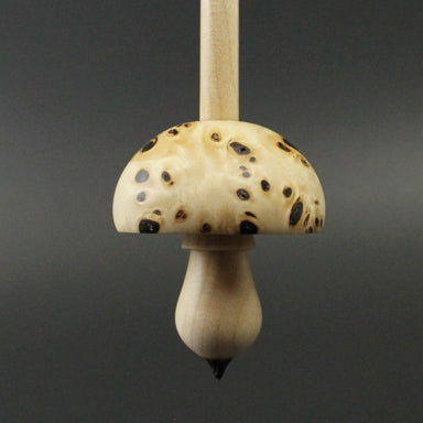 Mushroom support spindle in mappa burl and curly maple