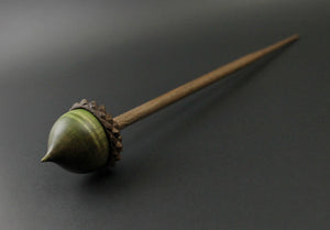 Acorn support spindle in hand dyed curly maple and walnut