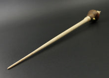 Load image into Gallery viewer, Bird bead spindle in walnut, padauk, and curly maple