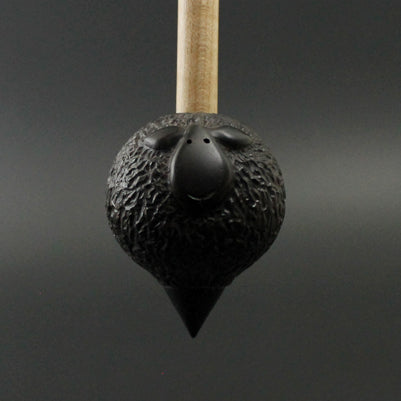 Sheep support spindle in Indian ebony and curly maple (<font color=