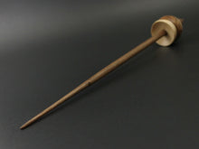 Load image into Gallery viewer, Cauldron spindle in birdseye maple, thuya burl, and walnut