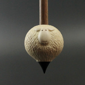 Sheep support spindle in holly and walnut (<font color="red"<b>RESERVED</b></font> for Jennifer)