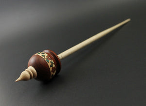 Cauldron spindle in padauk and curly maple