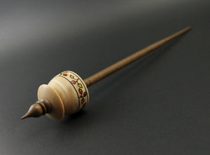 Teacup spindle in curly maple and walnut