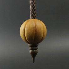 Load image into Gallery viewer, Pumpkin bead spindle in osage orange and walnut