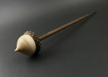 Load image into Gallery viewer, Acorn support spindle in curly maple and walnut