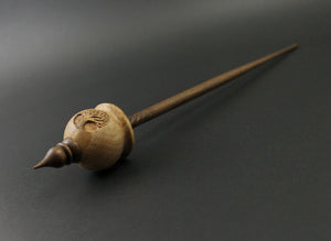 Cauldron spindle in maple burl and walnut (<font color="red"<b>RESERVED</b></font> for Victoria)