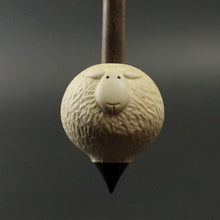 Load image into Gallery viewer, Sheep support spindle in holly and walnut (&lt;font color=&quot;red&quot;&lt;b&gt;RESERVED&lt;/b&gt;&lt;/font&gt; for Kat)