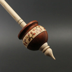 Cauldron spindle in padauk and curly maple