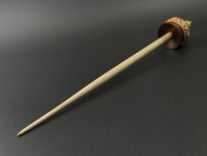 Cauldron spindle in padauk and curly maple