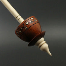 Load image into Gallery viewer, Teacup spindle in padauk and curly maple