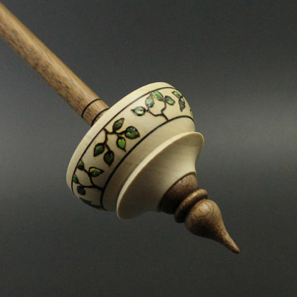 Tibetan style spindle in holly and walnut