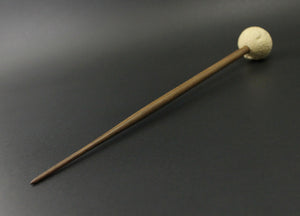 Sheep support spindle in holly and walnut