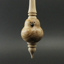 Load image into Gallery viewer, Bird bead spindle in maple burl and curly maple