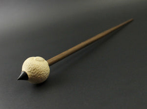 Sheep support spindle in holly and walnut