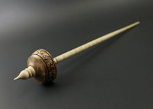 Load image into Gallery viewer, Tibetan style spindle in maple burl and curly maple