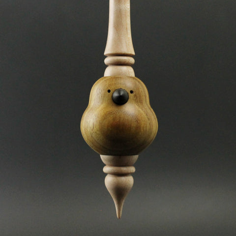 Bird bead spindle in canarywood and curly maple (<font color=