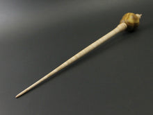 Load image into Gallery viewer, Bird bead spindle in canarywood and curly maple (&lt;font color=&quot;red&quot;&lt;b&gt;RESERVED&lt;/b&gt;&lt;/font&gt; for Laurel)