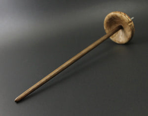 Drop spindle in maple burl and walnut