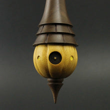 Load image into Gallery viewer, Wee folk spindle in osage orange and walnut (&lt;font color=&quot;red&quot;&lt;b&gt;RESERVED&lt;/b&gt;&lt;/font&gt; for karieh)
