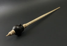 Load image into Gallery viewer, Bird bead spindle in Indian ebony and curly maple