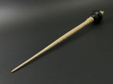 Load image into Gallery viewer, Bird bead spindle in Indian ebony and curly maple