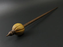 Load image into Gallery viewer, Pumpkin bead spindle in osage orange and walnut