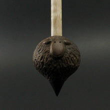 Load image into Gallery viewer, Sheep support spindle in walnut and curly maple