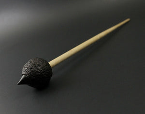 Sheep support spindle in Indian ebony and curly maple (<font color="red"<b>RESERVED</b></font> for Katie)